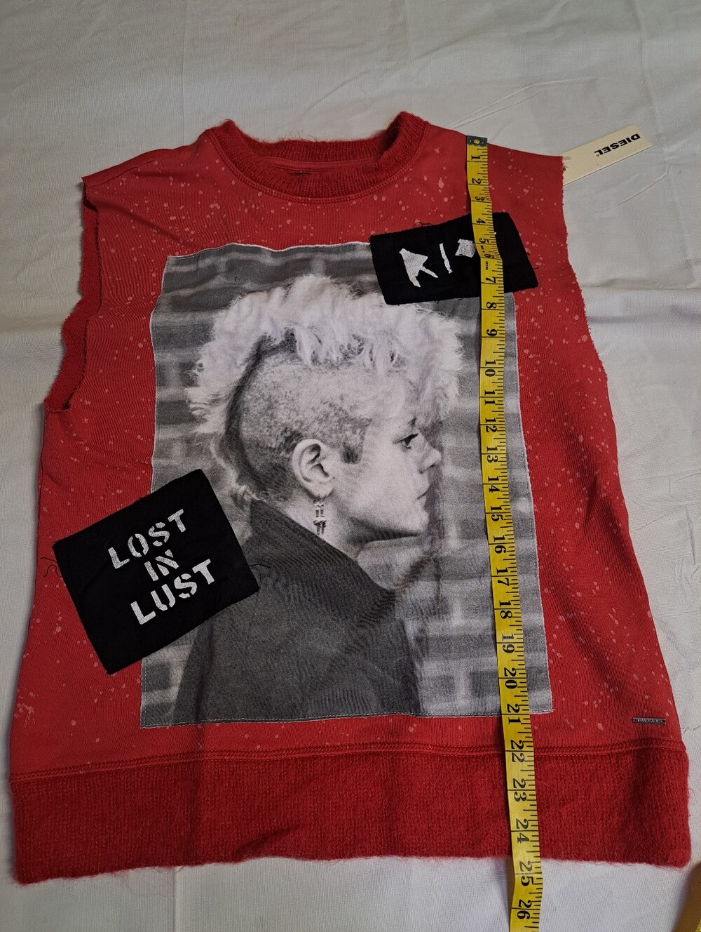 DIESEL Rare A/W15 Pop Riot Collection Lost In Lust Punk Top - Picture 10 of 10
